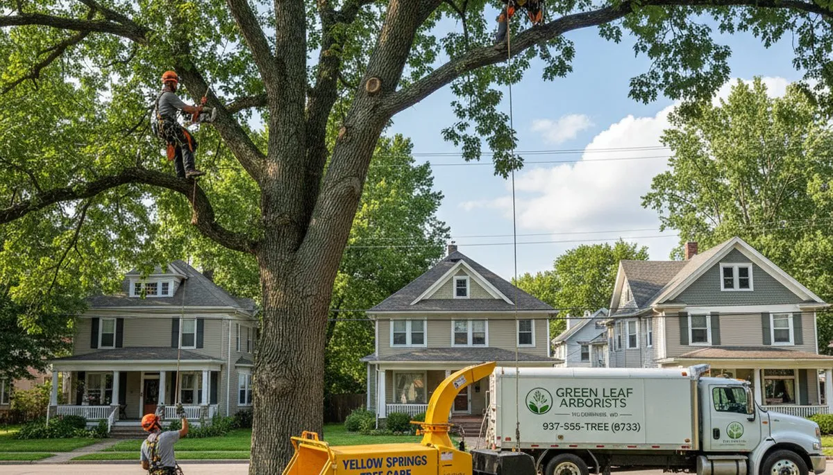 Professional tree removal service in Dayton, OH safely cutting and clearing large trees